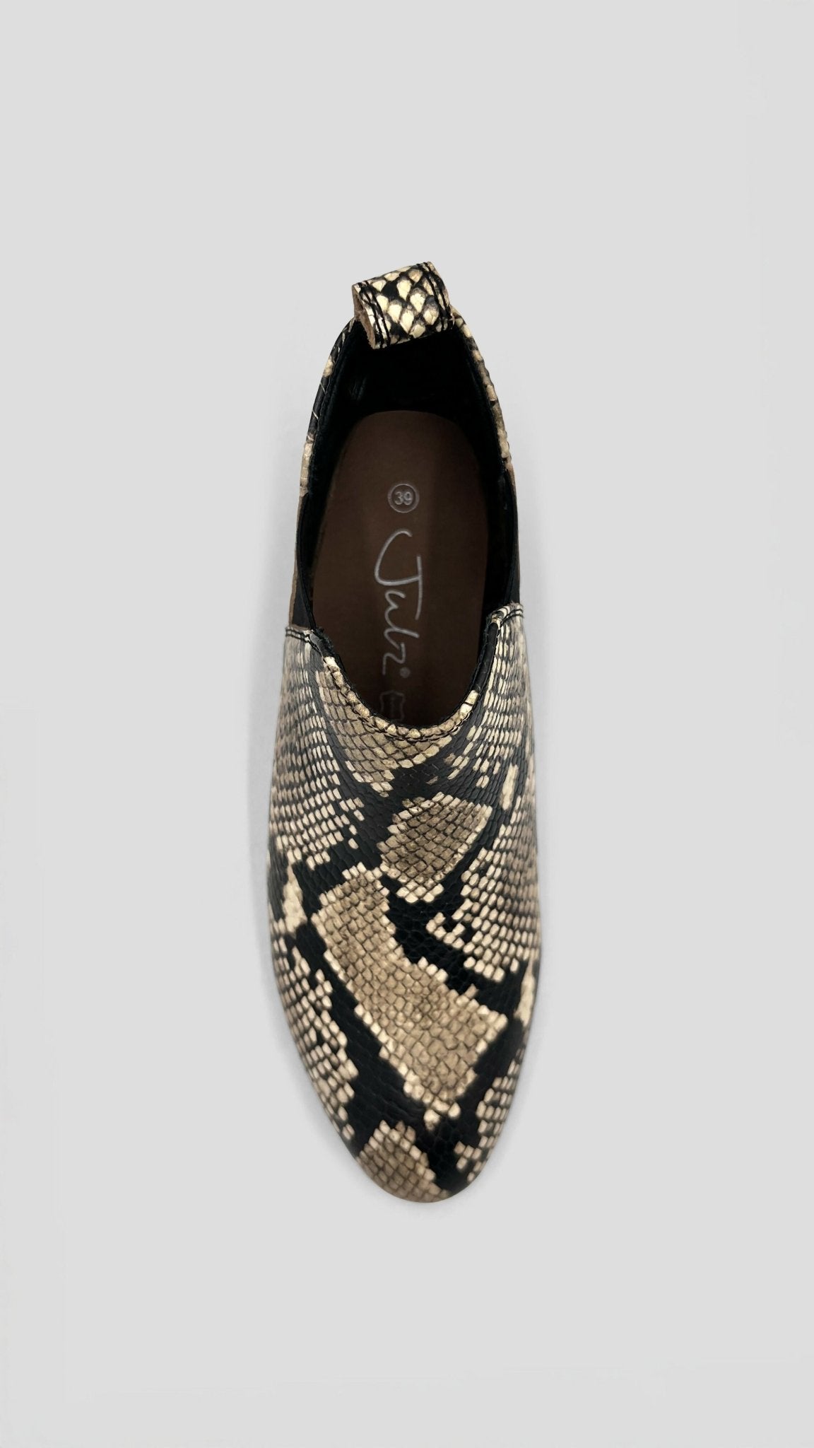 Julz Aria Beige Boot - Snake Print - Shopzetu