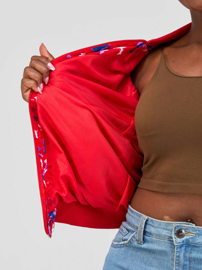 Marumara Creations Pendo Bomber Jacket - Red - Shopzetu