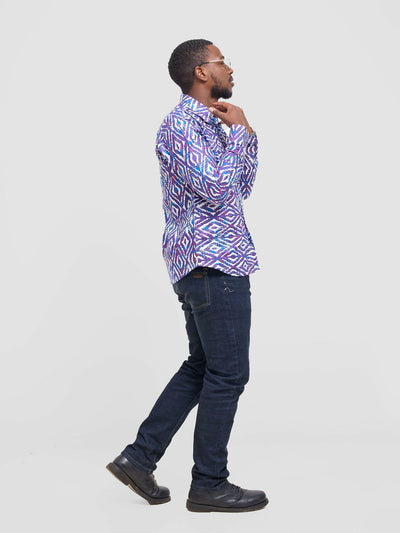 Mendilines Warm African Shirt - Purple / Pink Print - Shopzetu