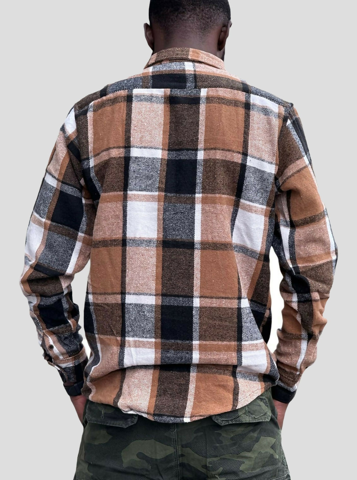 Stylish Brothers Unisex Flannel Shirts - Brown - Shopzetu