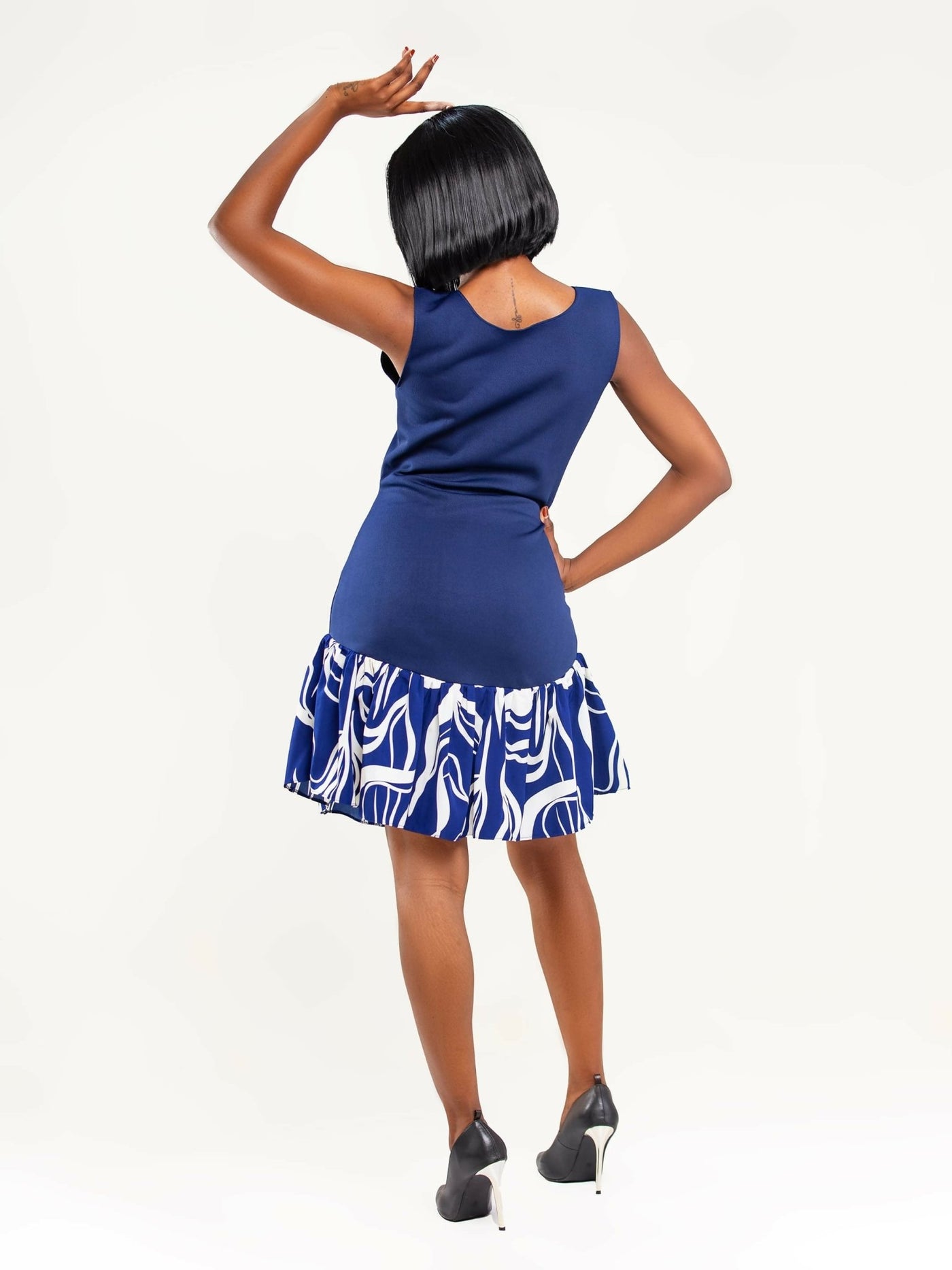 Da’Joy Fashions Shaleira Dress - Navy Blue - Shopzetu