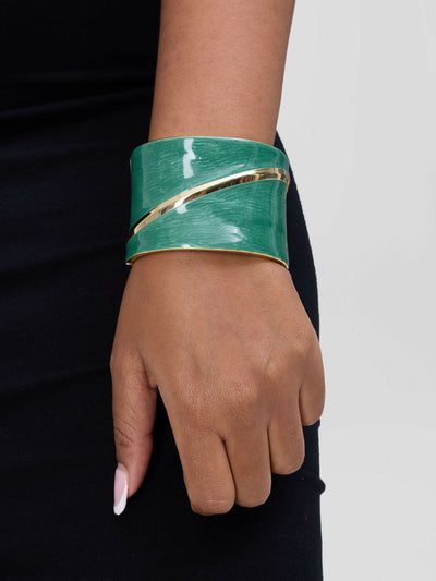 Accessorize With Style Buckle Bracelet - Green - Shopzetu