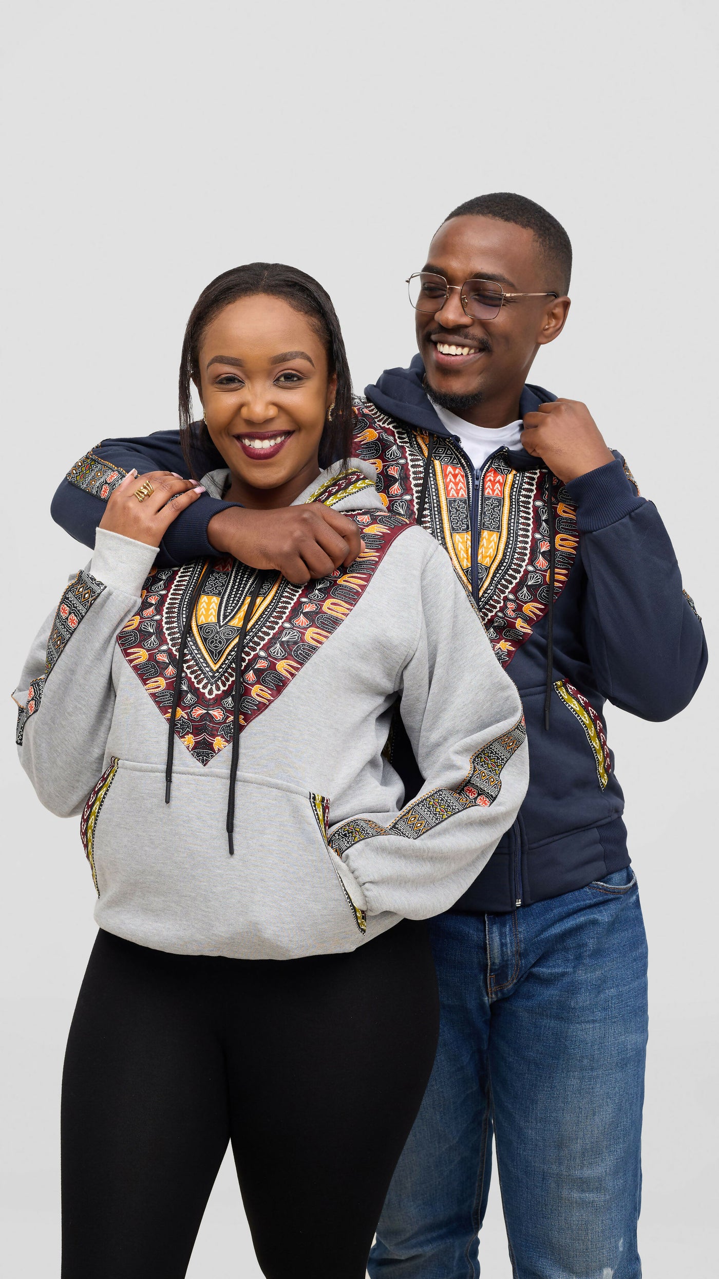 Rafiki Threads Dashiki Hoodie - Light Grey