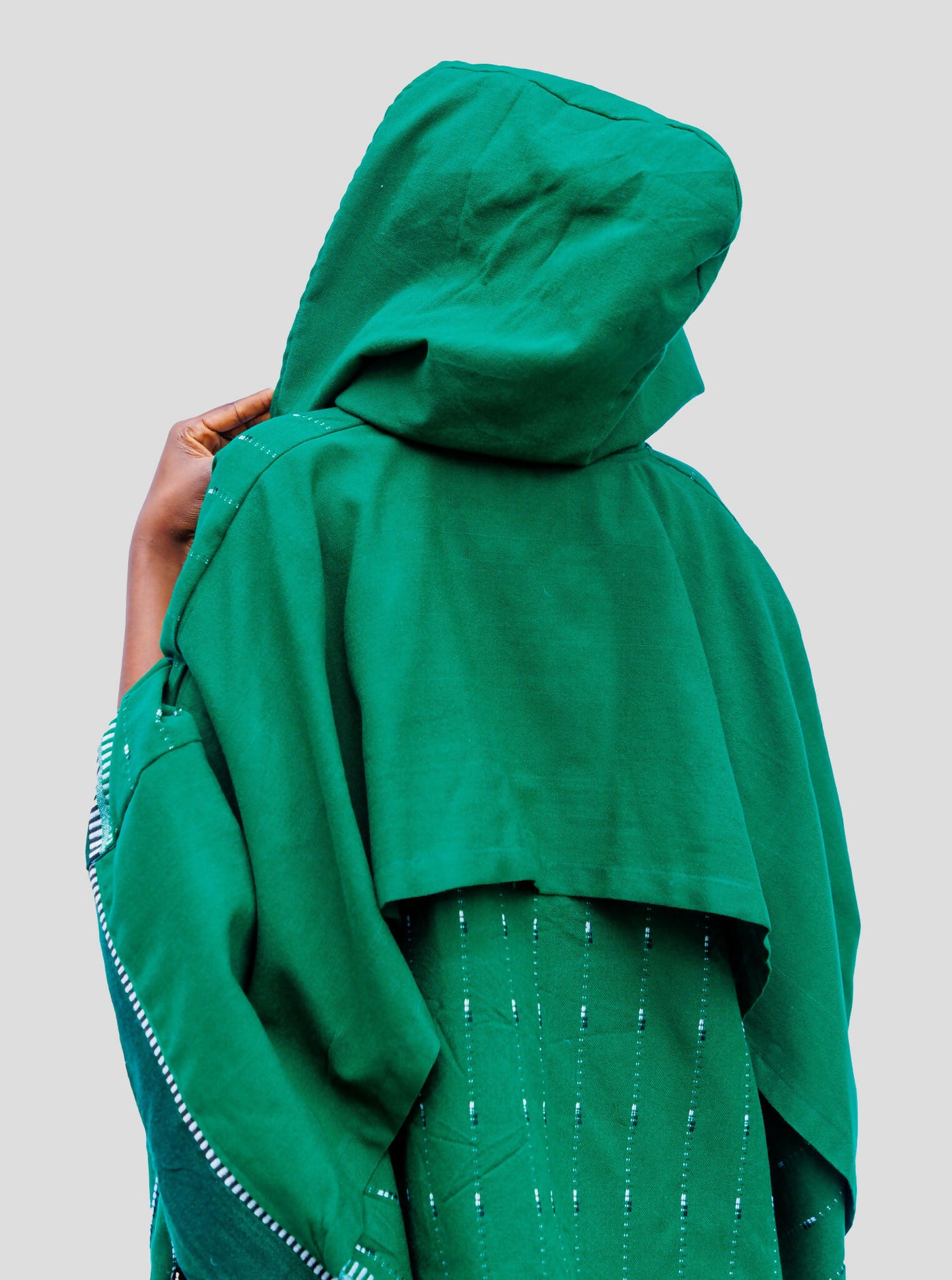 Liquid Lemn Jasiri Poncho with Pockets - Green