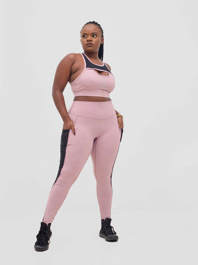 Rotator Active Wear Leggings & Sports Bra Set - Lavender - Shopzetu