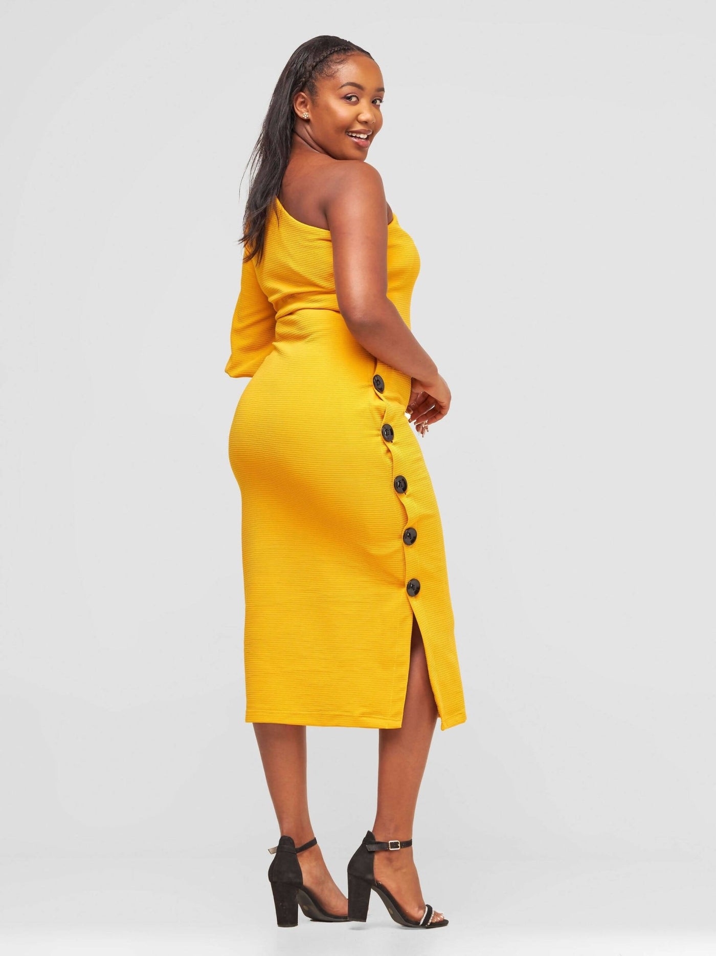 HOT Aimee Dress - Mustard - Shopzetu