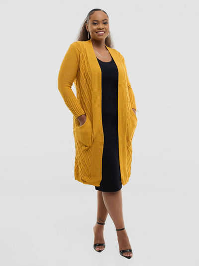 The Fashion Frenzy Waterfall Cardigan - Yellow - Shopzetu
