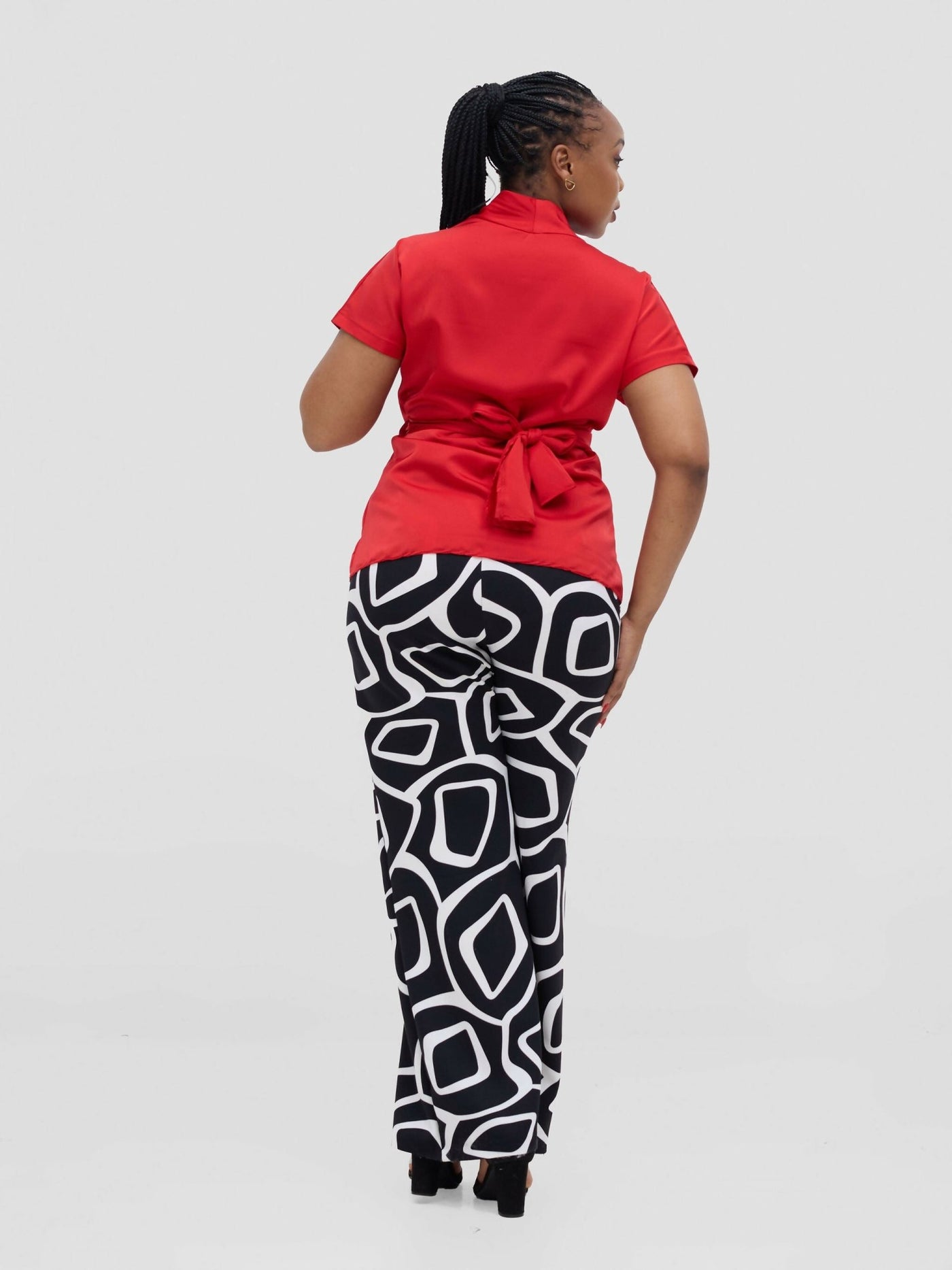 Silk House Collection Rana Pants - Black Abstract Print - Shopzetu