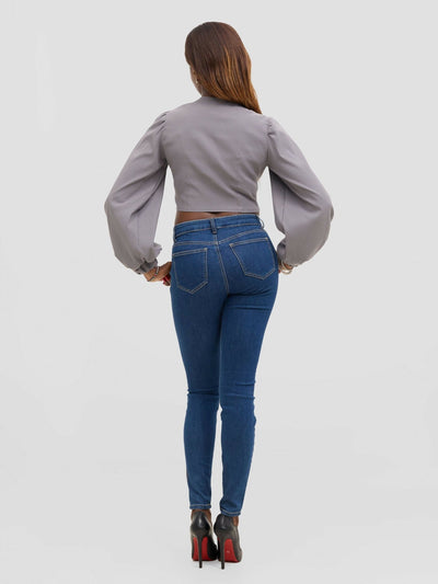 Cuttfitt Crop Top - Grey - Shopzetu