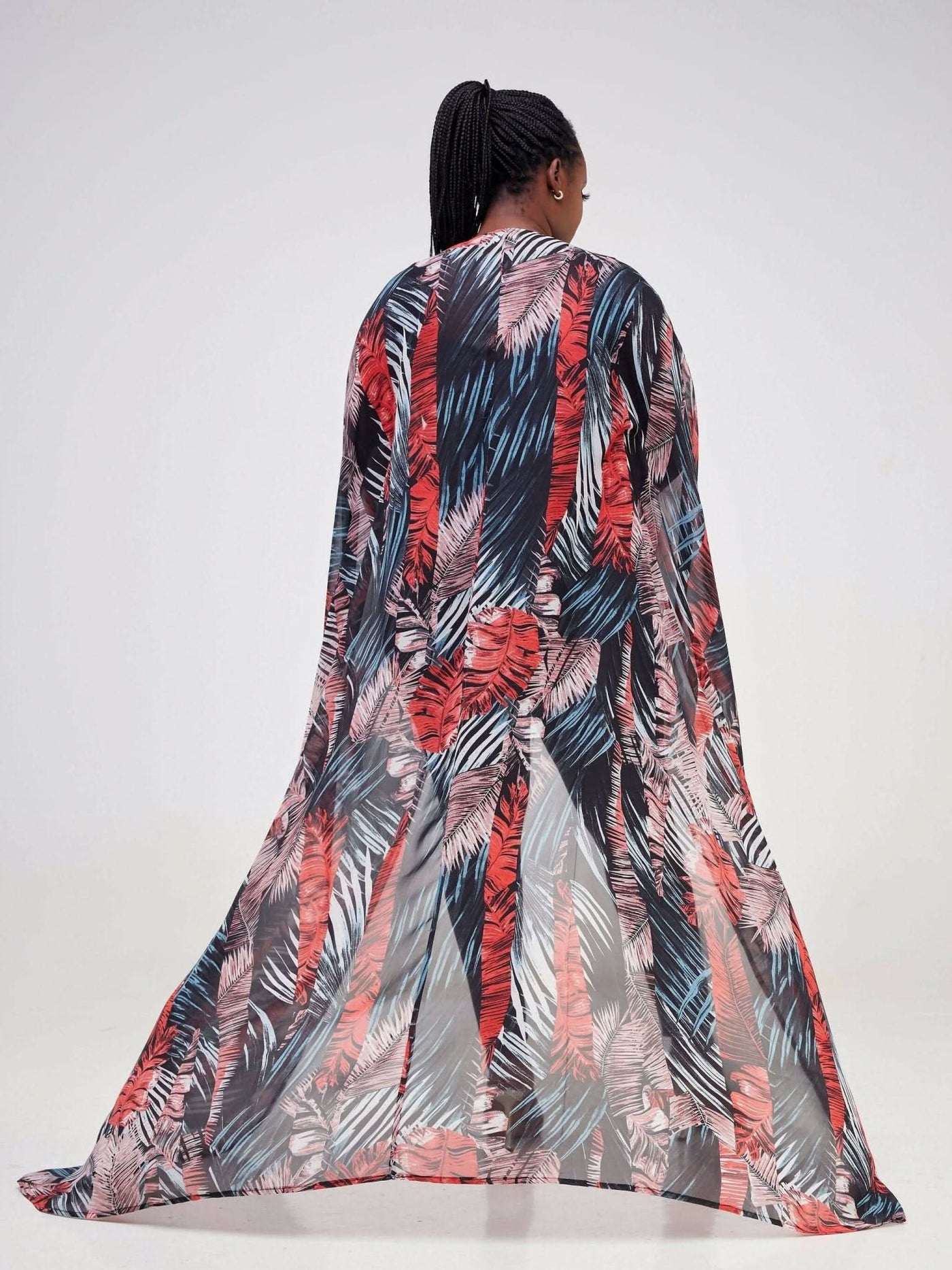 Zoë Qu'an Palmiera Fire Flo Kimono - Red - Shopzetu