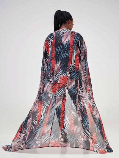 Zoë Qu'an Palmiera Fire Flo Kimono - Red - Shopzetu