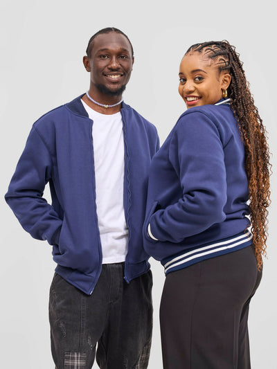 Timyt Urban Wear Unisex College Jacket - Navy Blue - Shopzetu