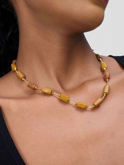 Accessorize With Style Statement Necklace - Gold / Brown - Shopzetu