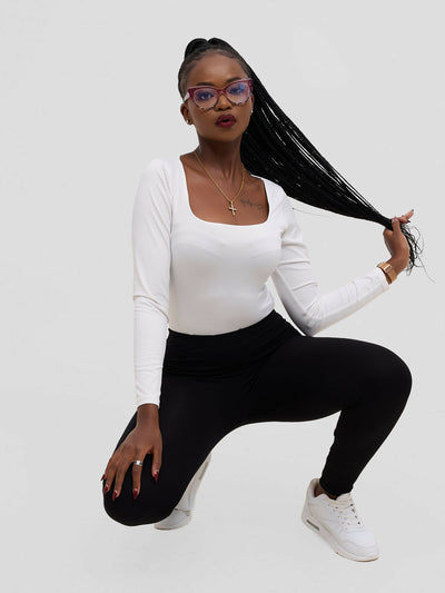 The Fashion Frenzy Bodysuit - White - Shopzetu