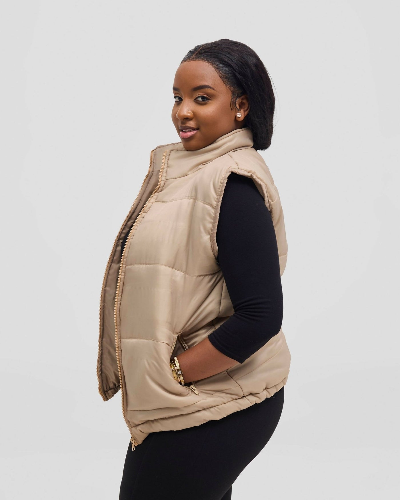 TimyT Urban Wear Comfort Puff Jacket - Beige - Shopzetu