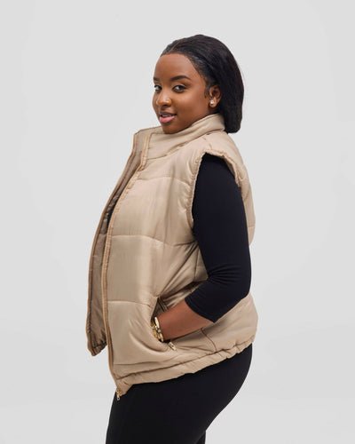 TimyT Urban Wear Comfort Puff Jacket - Beige - Shopzetu