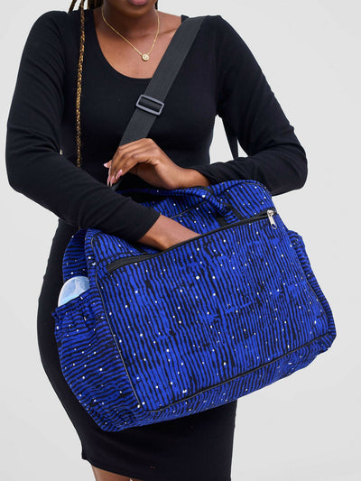 Ankara Artifacts Tolu 2.0 Diaper Bag - Blue - Shopzetu