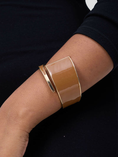 Accessorize With Style Buckle Bracelet - Brown - Shopzetu