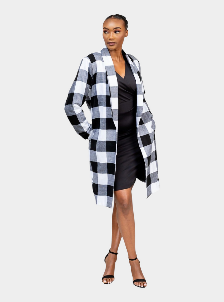 Rafiki Threads Trendy Gown Jacket - Black / White