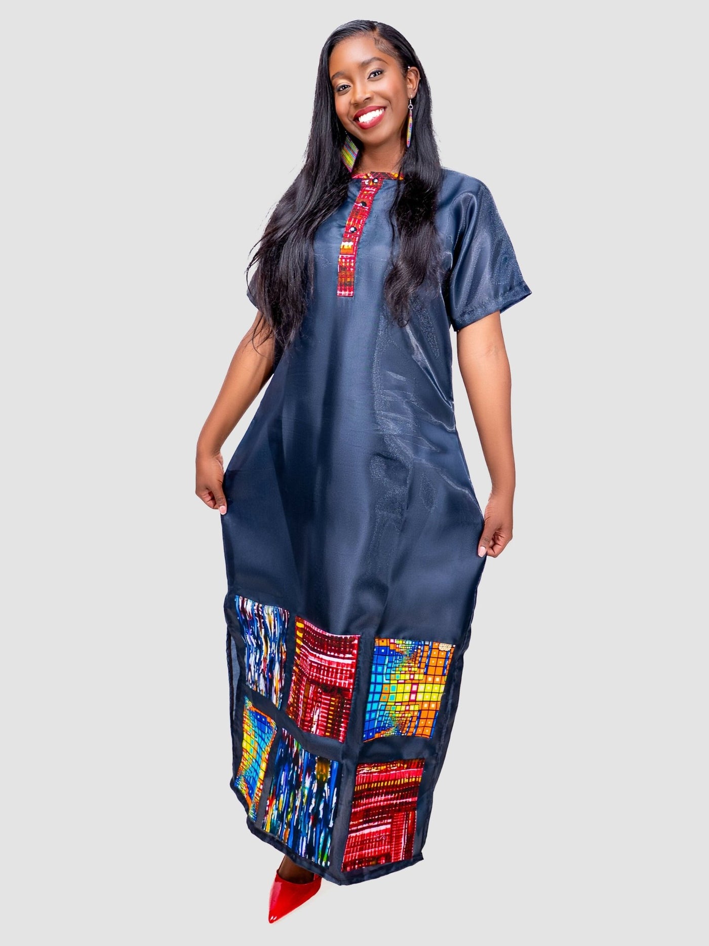 V - LUX Afro To The Core Dress - Black - Shopzetu