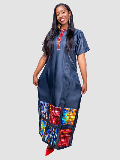 V - LUX Afro To The Core Dress - Black - Shopzetu