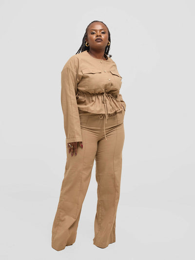 Eyane Africa Comfort Co - ord Set - Khaki - Shopzetu