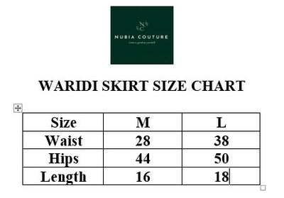 Nubia Couture Waridi Skirt - White Print