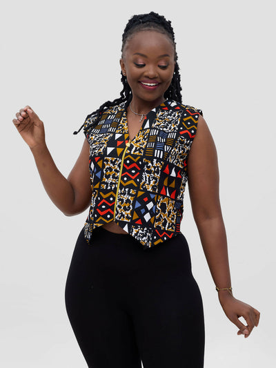 Gravio Fashions Leo Vest Top - Multicolored - Shopzetu