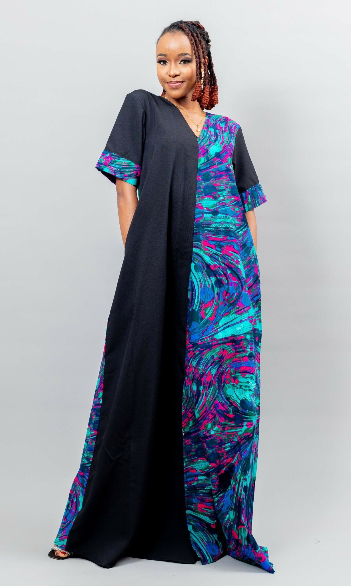 Afriwia Kenya Dress - Blue Print - Shopzetu