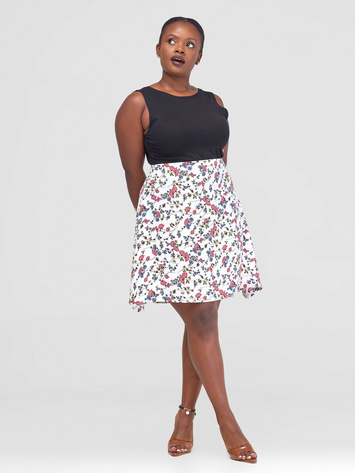 Nubia Couture Waridi Skirt - White Print