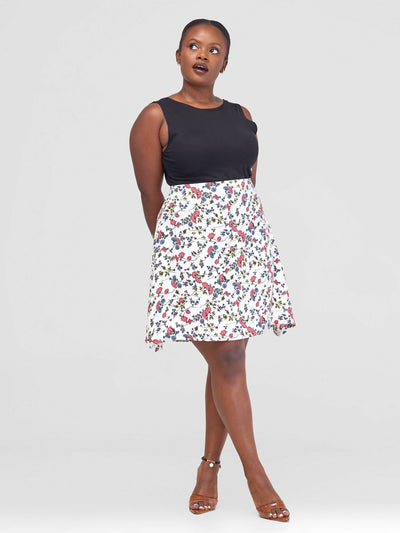 Nubia Couture Waridi Skirt - White Print