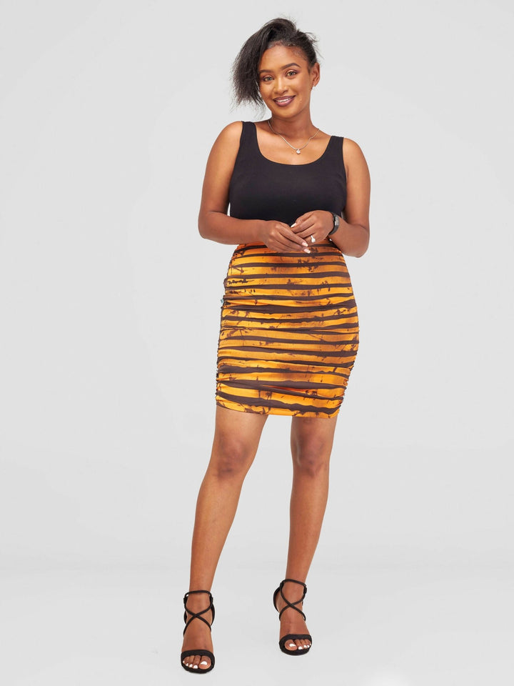 Nefpatra Africa Adire Summer Skirt - Brown - Shopzetu