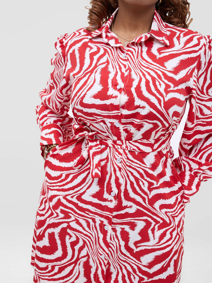 Lizola Kakiuru Dress - Red / White - Shopzetu