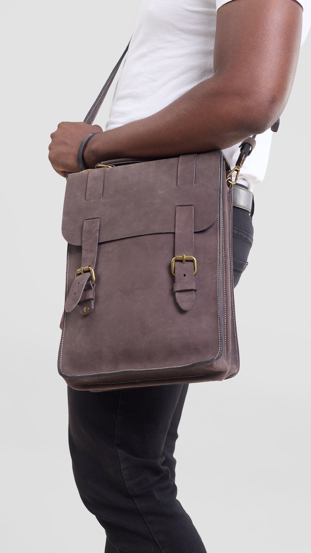 Foiyd Leather Lamaju Laptop Bag - Grey
