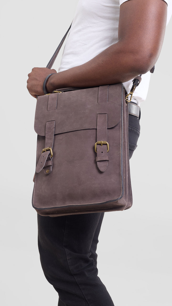 Foiyd Leather Lamaju Laptop Bag - Grey