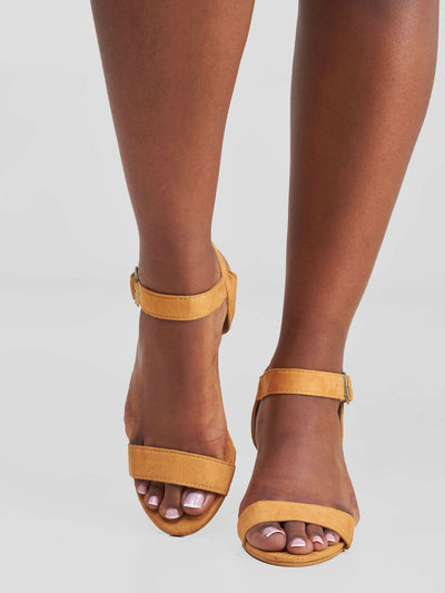 Open Wedge Chunky Heel - Mustard