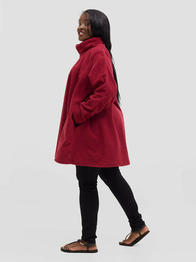 TimyT Urban Velvet Wrap Poncho - Maroon - Shopzetu