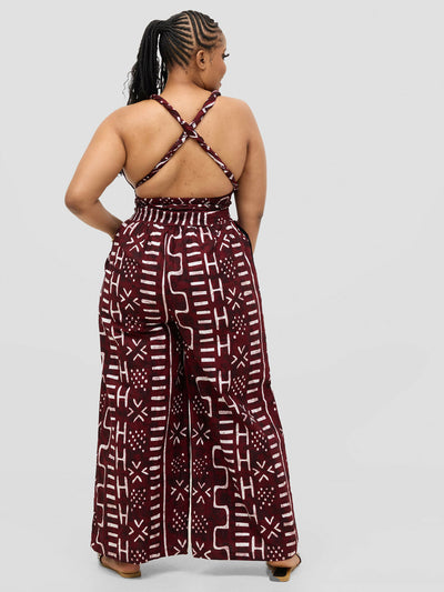 Waridi Africa Mbele Jumpsuit - Brown African Print - Shopzetu