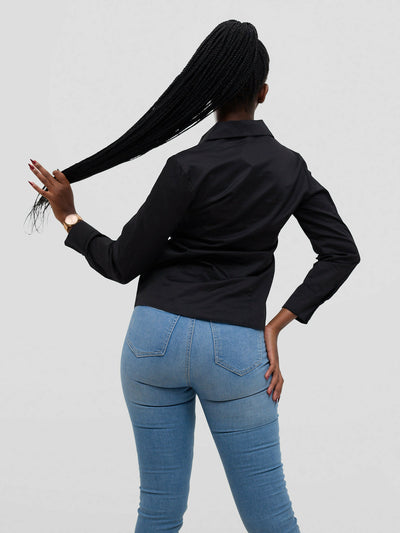 The Fashion Frenzy Blouse Top - Black - Shopzetu