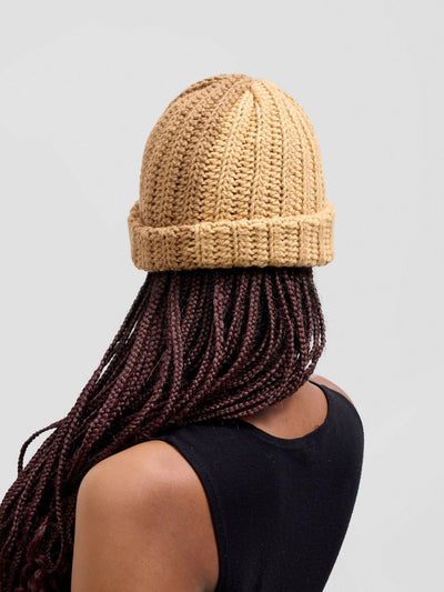 Twist & Turn Beanie Hat - Nude - Shopzetu