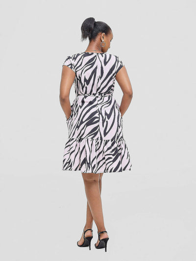 Salok Havilah Roco Shift Dress - Pink Print - Shopzetu