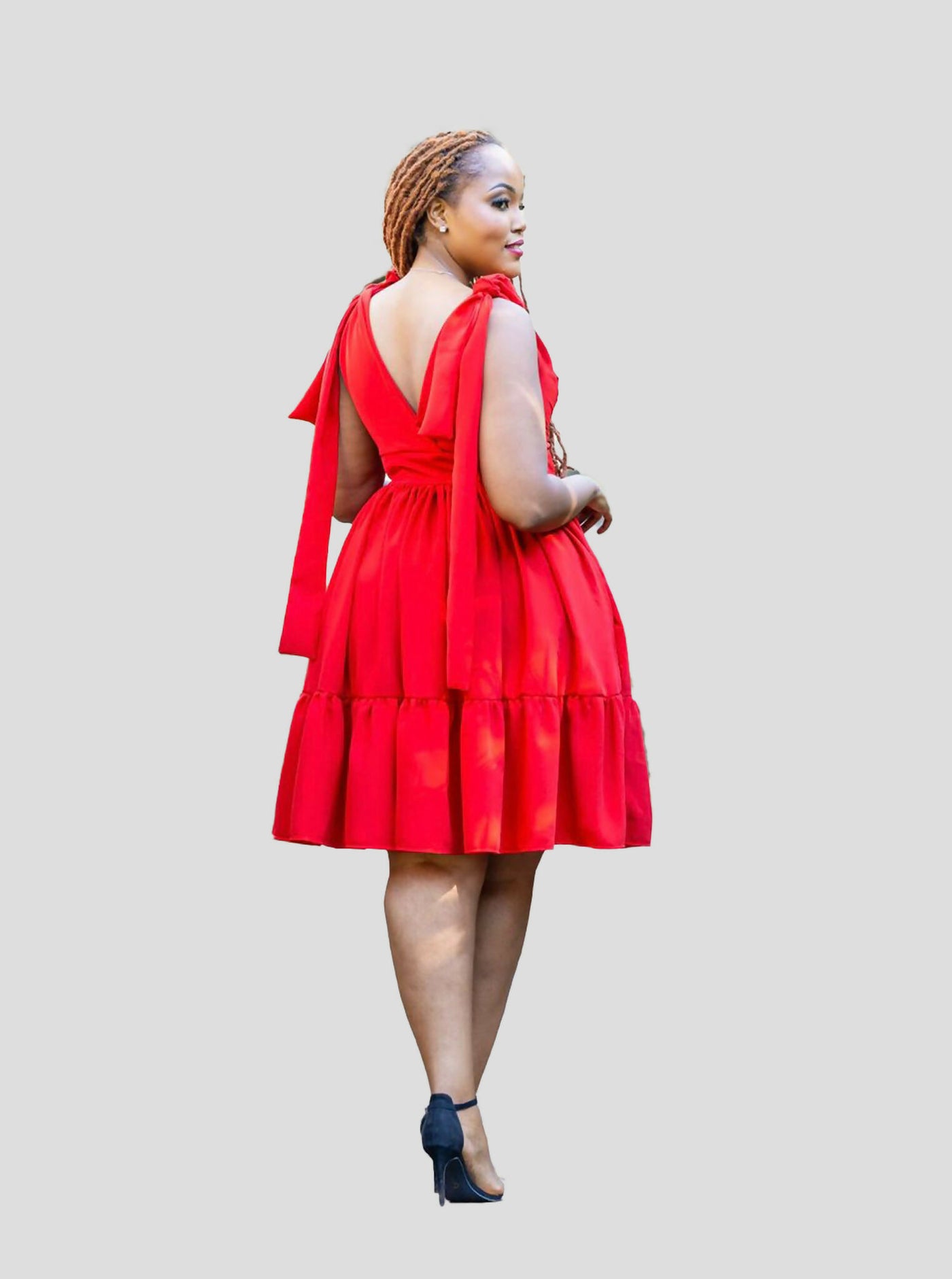 Afriwia Nyota Dress - Red - Shopzetu