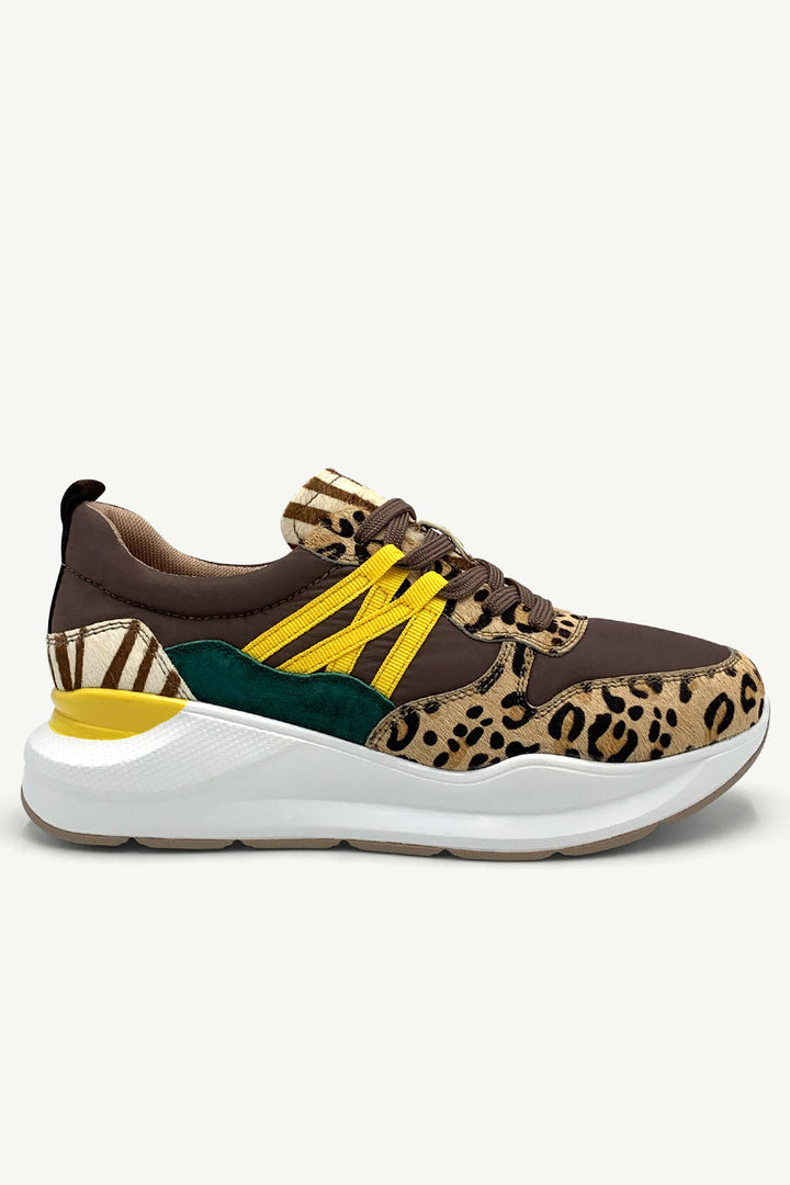 Julz Wade Sneaker - Brown Leopard / Yellow
