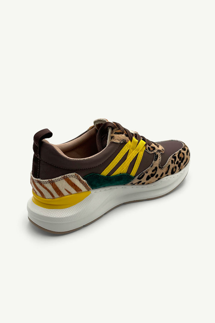 Julz Wade Sneaker - Brown Leopard / Yellow