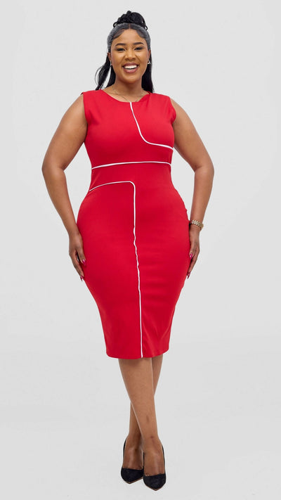 Kakiba Collections Judith Official Dress - Red - Shopzetu