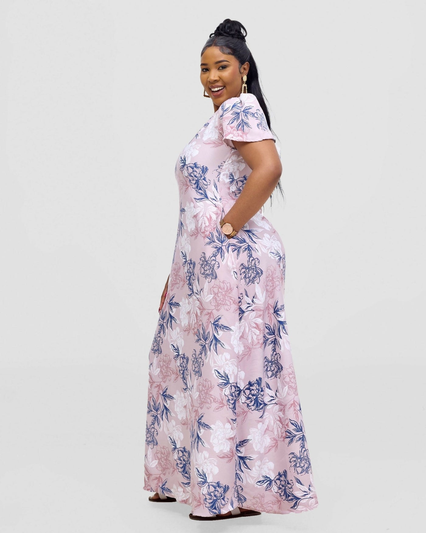 Kakiba Collections Zuhura Blush Dress - Pink - Shopzetu