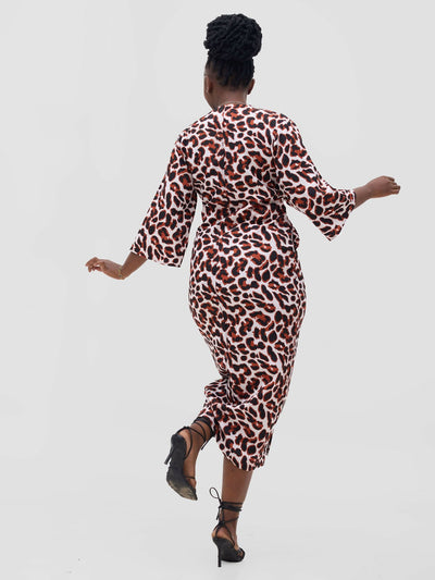 Ziza Print Dress - Orange - Shopzetu