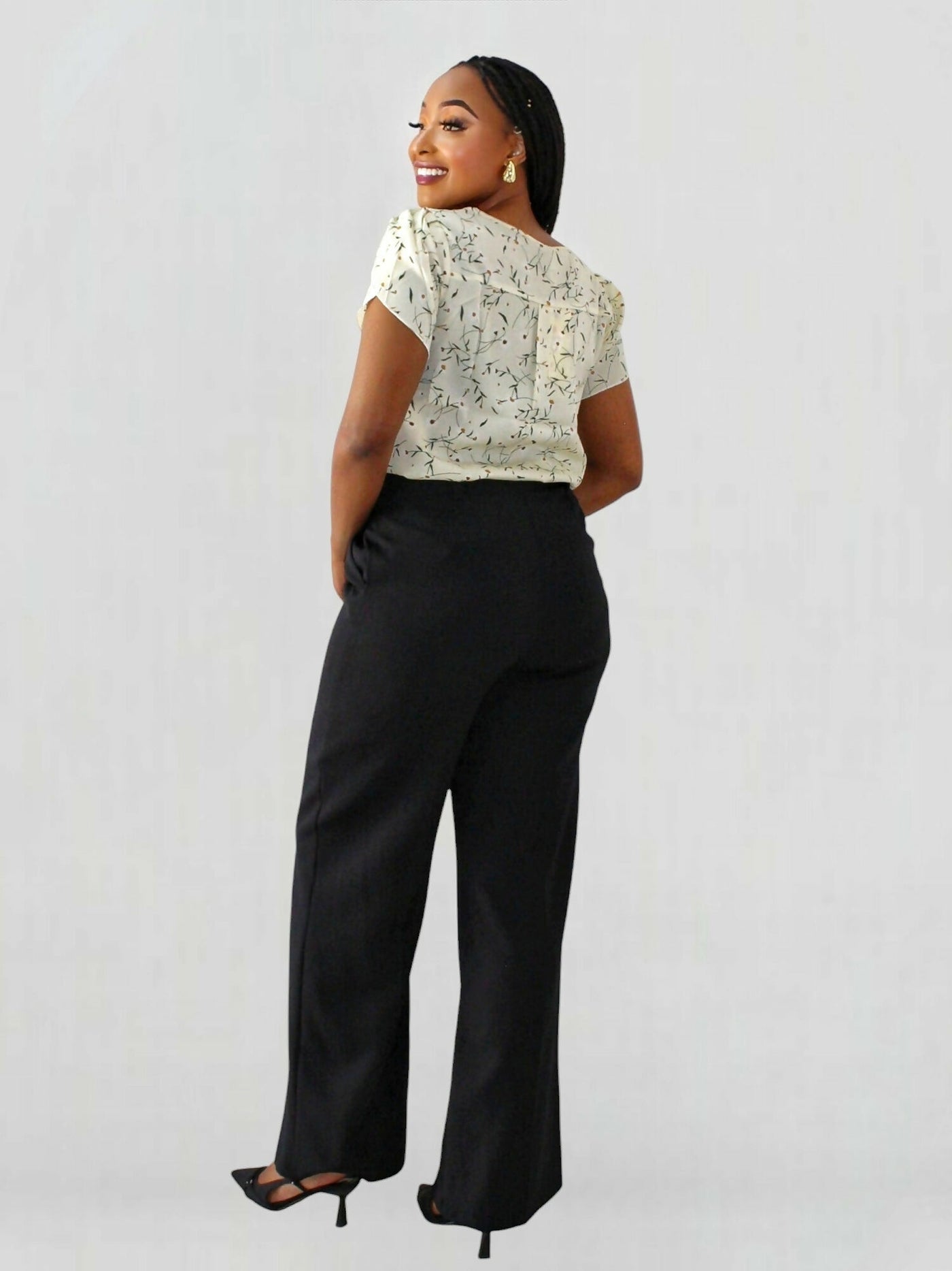 The Fashion Frenzy Floral Blouse Top - Cream - Shopzetu