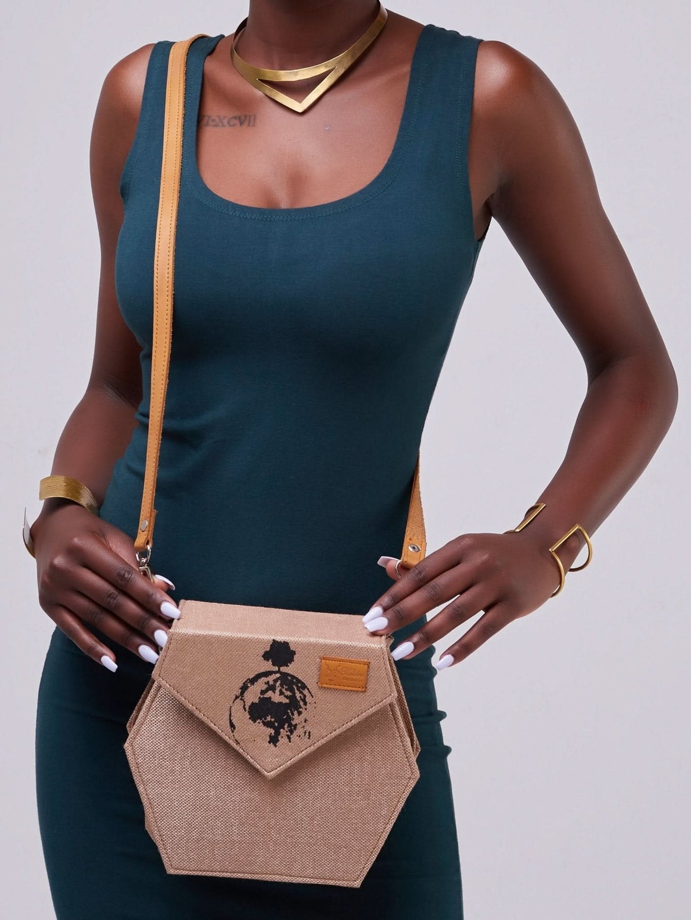 Kuldra Mugure Tous Mama Africa Sling Bag - Taupe - Shopzetu
