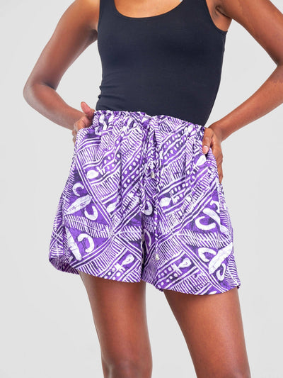 Zoe Qu'an Silk Shorts Only - Purple - Shopzetu